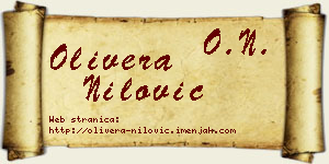 Olivera Nilović vizit kartica